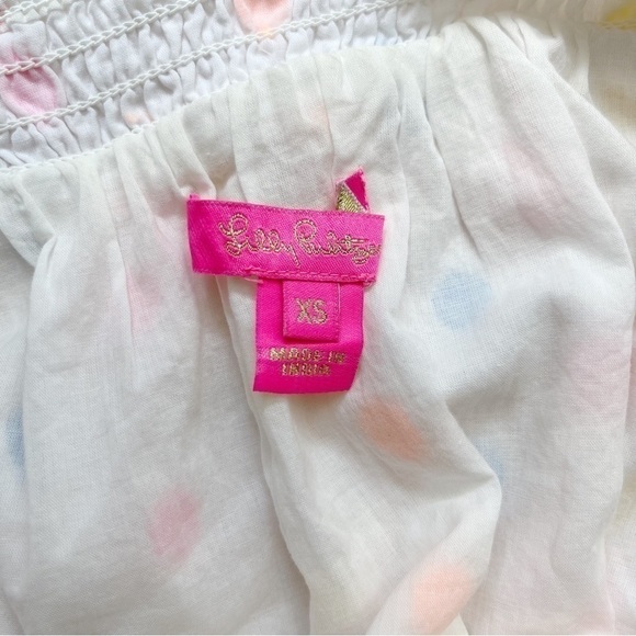 Lilly Pulitzer Byrde Top, Embroidered with Pom-Pom Hem, Adjustable Straps, XS - Picture 3 of 11